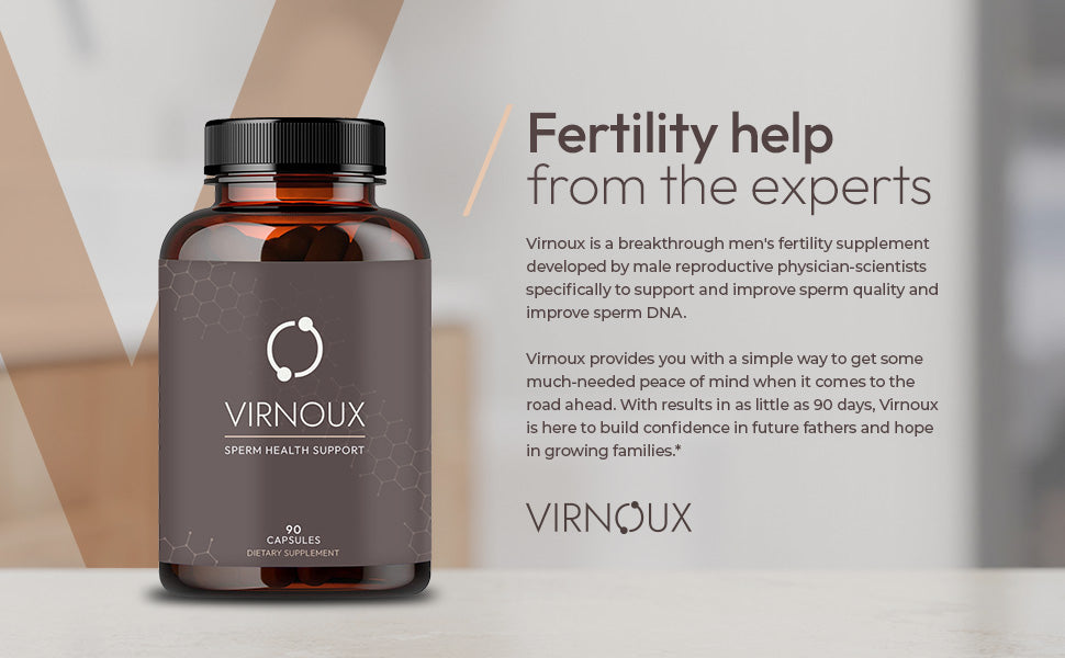 Male fertility supplement bottle to help boost sperm count, motility, morphology, and improve sperm dna fragmentation. Men's prenatal vitamin made by real male fertility doctors. 